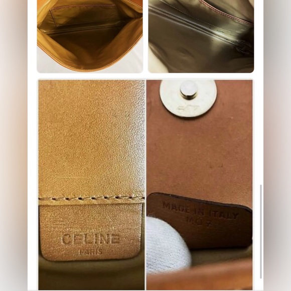 Auth CELINE Macadam Clutch Bag PVC Leather Beige 💝 - Picture 4 of 4